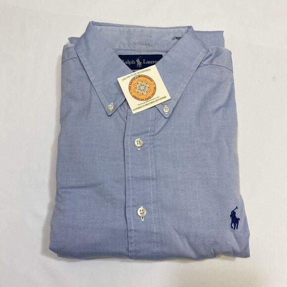 Ralph Lauren Shirt Yarmouth Men's 16.5 32-33 Blue Oxford Long Sleeve Button Down - Picture 12 of 16